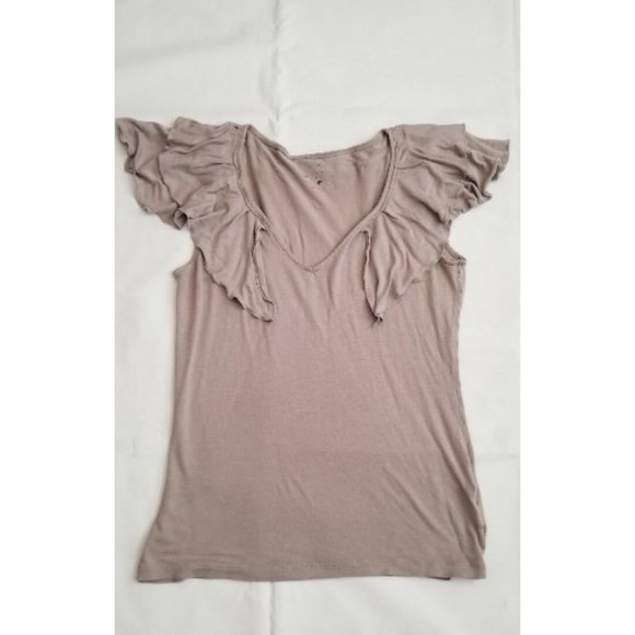 New York & Company Women's V-Neck Ruffle Flutter Sleeves Blouse Top Size Small - Picture 3 of 10